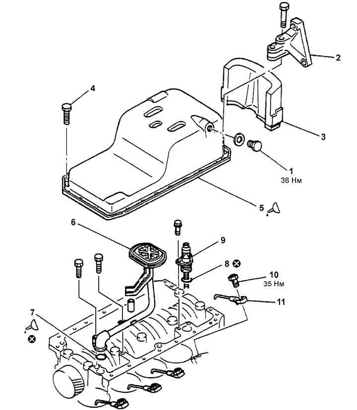 Масляный поддон и маслоприемник — снятие и установка (Двигатели D4AF ...