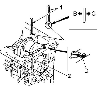 Установка коленчатого вала (Двигатели D4AF, D4AK, D4AE)