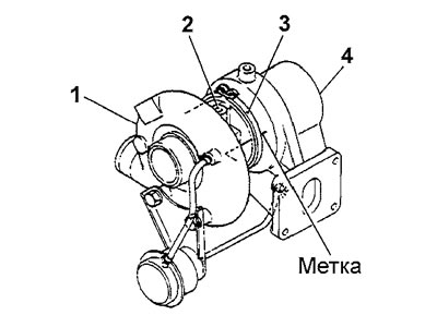 1 - крышка компрессора, 2 - корпус…