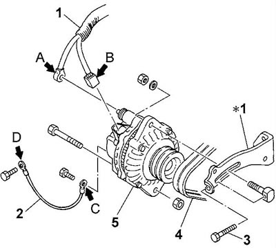 4D33, 4D34-T4, 4D35, 4D36. 1 - жгут…