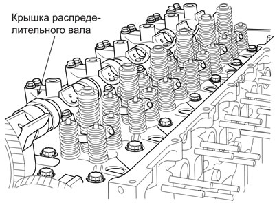 5. Снимите крышки распределительного вала.