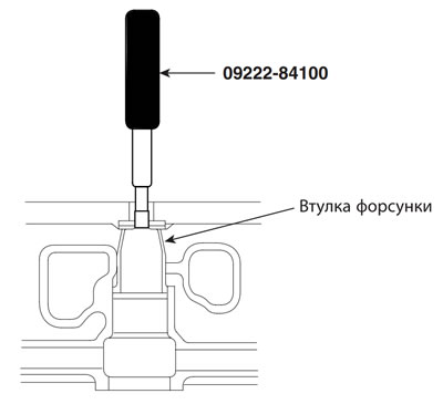 К сведению. Замените втулку форсунки новой втулкой.