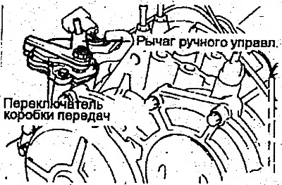 6. Снимите рычаг ручного управления, после чего снимите переключатель коробки…
