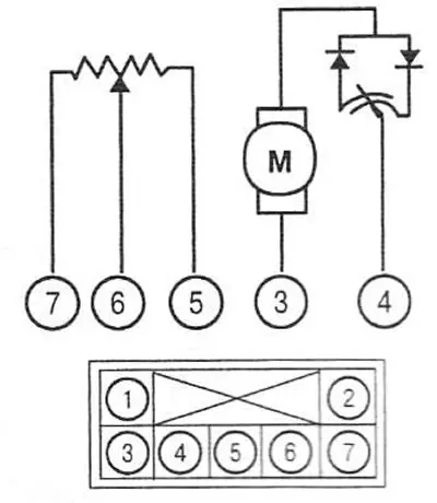 1. -; 2. -; 3. Охлаждение; 4. Обогрев; 5. +5 В; 6. Сигнал; 7. «Масса»