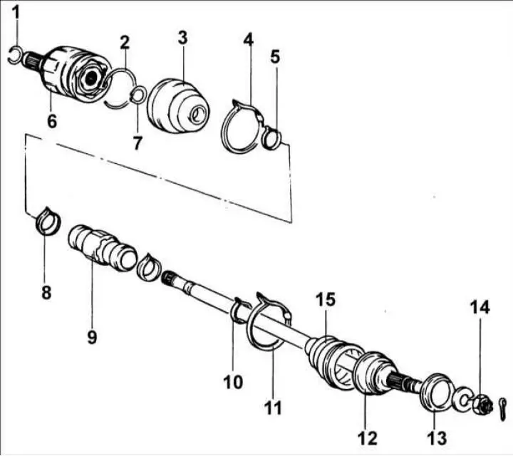1 – cтопорное кольцо; 2 – cтопорное кольцо; 3 – защитный чехол; 4 – хомут; 5 –…