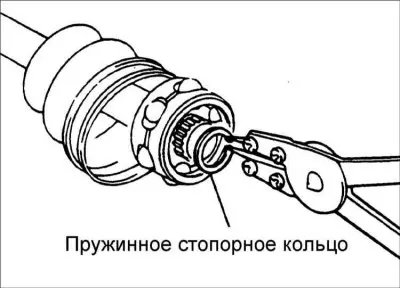 3. Снимите шариковый ШРУС с приводного вала.