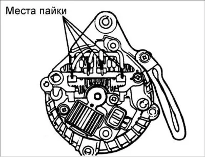 2. Ако е необходимо да премахнете статора, разпоете четирите проводника на…