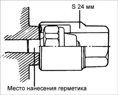 6. Снимите датчик давления масла.