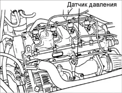 Датчик измеряет мгновенное давление топлива в аккумуляторе высокого давления и…