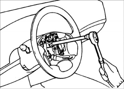 7. Снимите рулевое колесо.