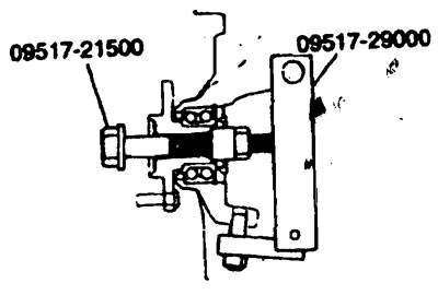 2. Установите специнструменты, как показано на рисунке.