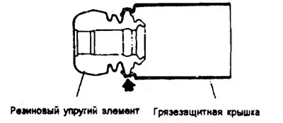 3. Свържете калника и гумения еластичен елемент.