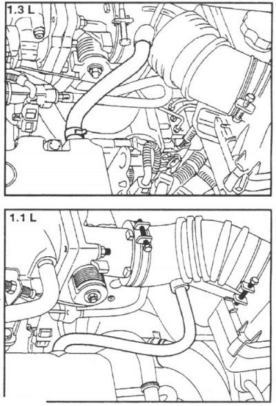 1. Снимите широкий шланг и клапан…