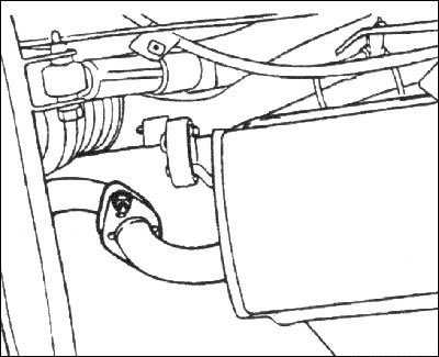 1. Отсоедините главный глушитель от…