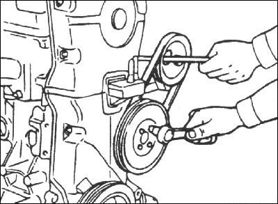 2. Снимите шкив водяного насоса и…