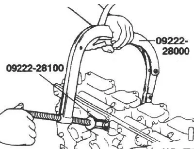 4. Compress the spring using special tool 09222–28000, 09222–28100. Install the…