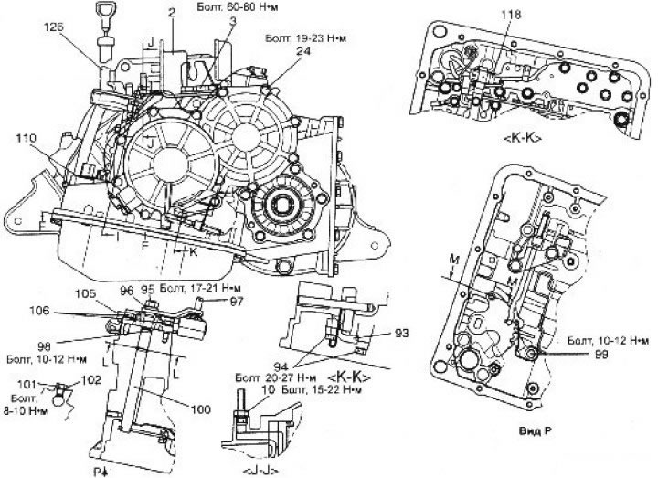 Элементы крепления коробки передач