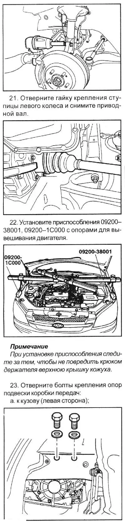 Местоположение на елементите на скоростната кутия: 1 - преобразувател на…