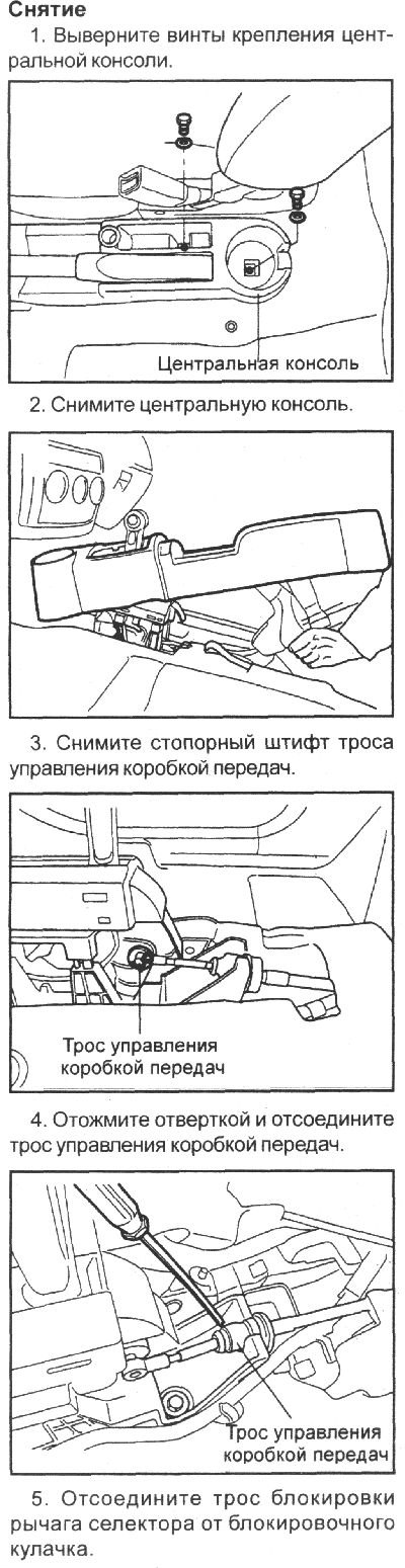 Рычаг селектора АКПП — снятие (Хендай Гетц 2002-2011: Трансмиссия ...