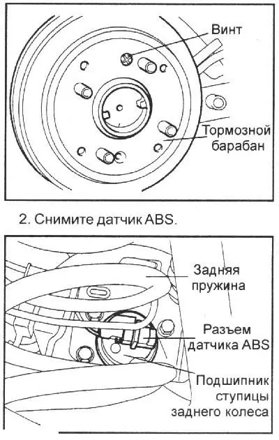 Примечание. Снятие тормозного барабана проводите после выворачивания винта.