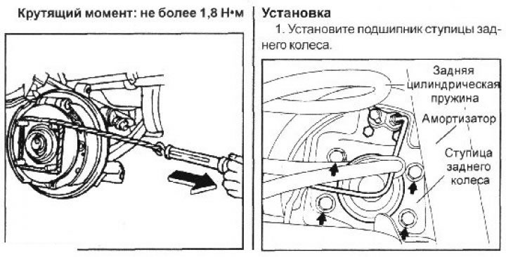 4. Measure the torque required to turn the rear wheel hub bearing.