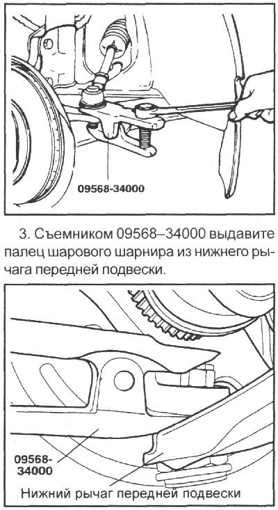 2. Отверните гайку и съемником…