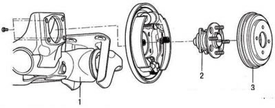 Ступица заднего колеса: 1 – балка…