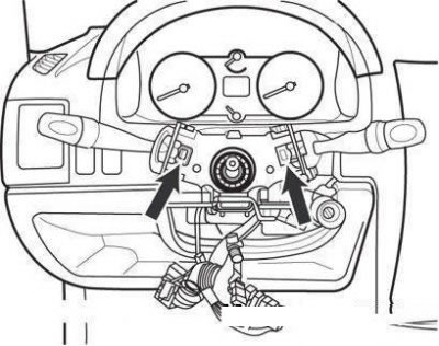 Снятие блока подрулевых переключателей