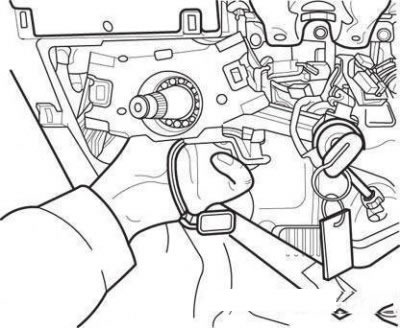 Снятие рулевого вала в сборе