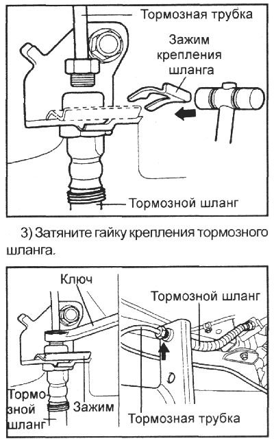 2) Установите зажим крепления шланга.