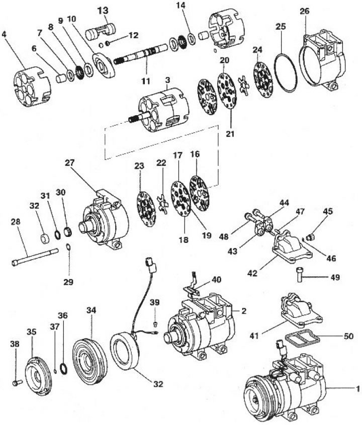 Description, removal and installation of the Lada Largus air conditioning compre