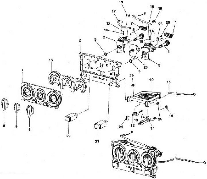 Блок управления отопителем: 1 -…