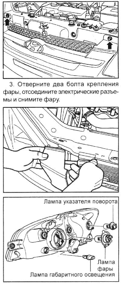 Как снять фару элантра Headlights - removal and installation (Hyundai Getz 2002-2011: Electrical equipm