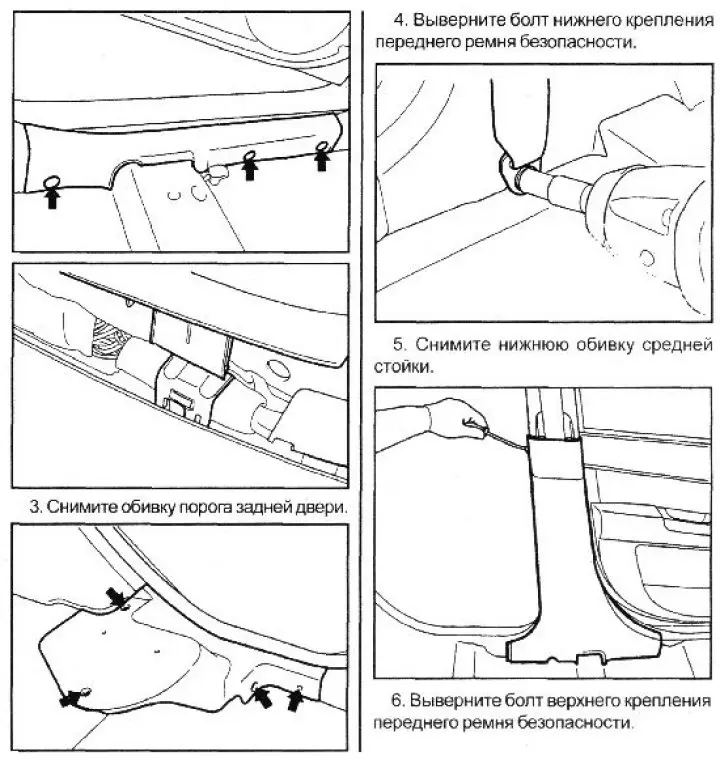 2. Remove the screws securing the threshold trim.