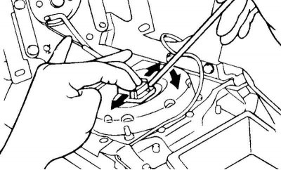 Fig. 8.49. Removing the clock spring