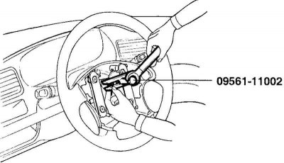 Fig. 8.51. Removing the steering wheel