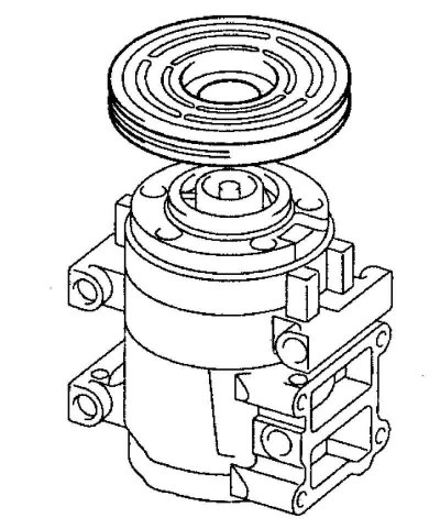 Как снять шкив с воздушного компрессора Removal and installation of the clutch hub and compressor pulley (Hyundai Matrix