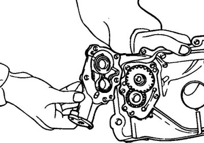 Рис. 2.91. Извлечение шестерен масляного насоса