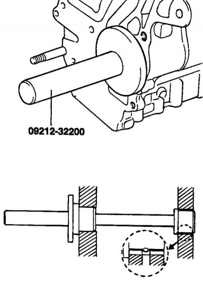 Рис. 2.101. Схема совмещения отверстия подвода масла в подшипнике и блоке