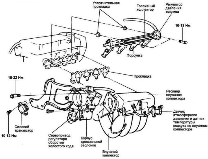 Рис. 2.176. Компоненты впускного коллектора