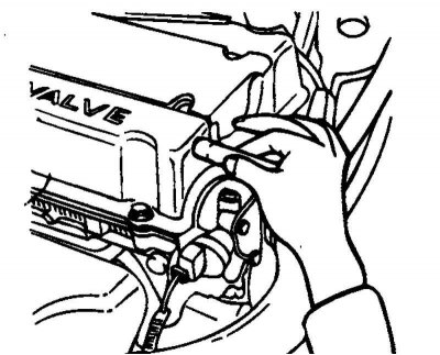 Рис. 2.177. Отсоединение шланга вентиляции картера