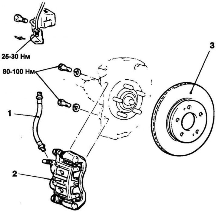 Fig. 6.22. Front disc brake: 1 –…