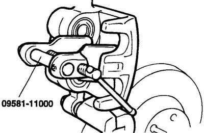 Fig. 6.26. Removing the brake caliper