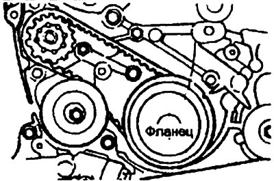 Затяните болт крепления фланца правого…