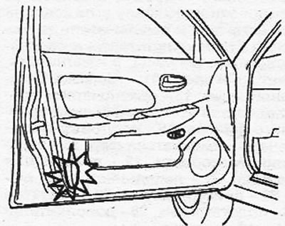 Блокировка замка боковой двери (Хендай Соната 4 2001-2012, бензин ...