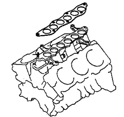 17. Снимите впускной коллектор в сборе и прокладку.