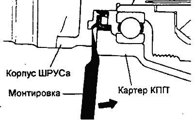 6. Using a pry bar, disconnect the…