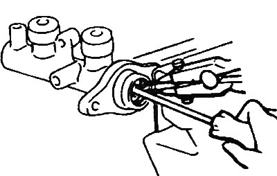 3. Press the piston with a screwdriver…