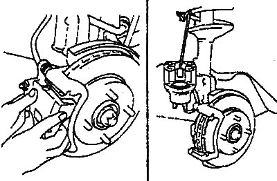 b) Raise the caliper and secure it as…