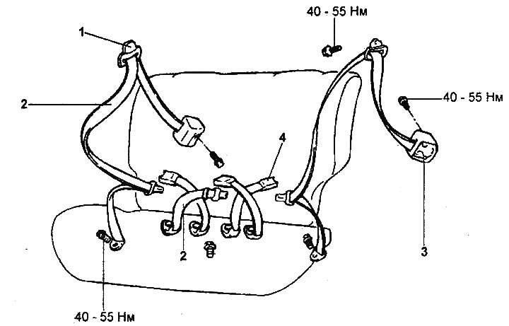Как снять ремень безопасности акцент Removal and installation of seat belts of a back seat (Hyundai Sonata 4 2001-201